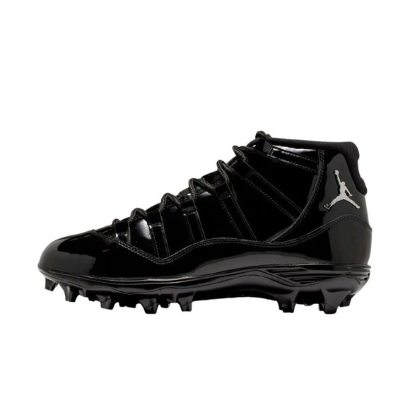 Mens Size 14 Jordan Retro 11 Mid TD Football Cleat Patent Black HM7324-001